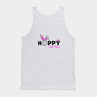 Rabbit Happy New Year 2023 T-Shirt Bunny Smiley Pink T-Shirt Tank Top